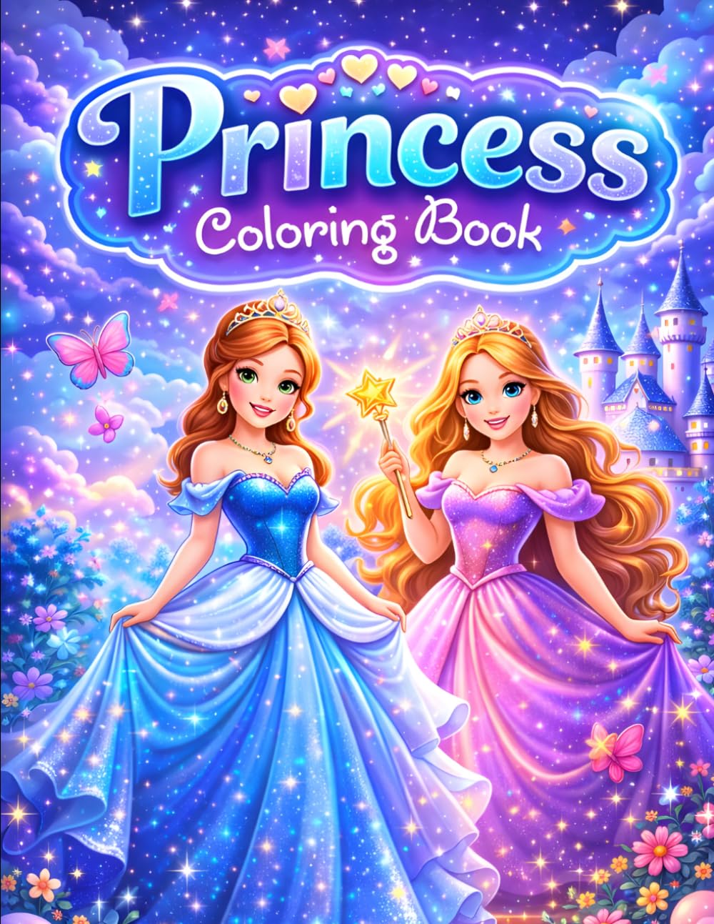 Dreamy Princess Coloring Book for All Ages: Magical Fantasy Coloring Pages with Princesses, Fairy Tales, Castles & Sparkling Night Scenes – Relaxing and Fun for Kids, Teens & Adults