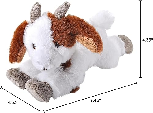 Miniatura 2 de WILD REPUBLIC Ecokins Mini, cabra, animal de peluche, 8 pulgadas, regalo para niños, juguete de peluche, hecho de botellas de agua recicladas