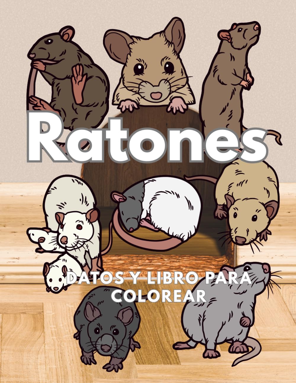 Ratones: Datos y libro para colorear: Libro de actividades para niños de 2 a 16 años