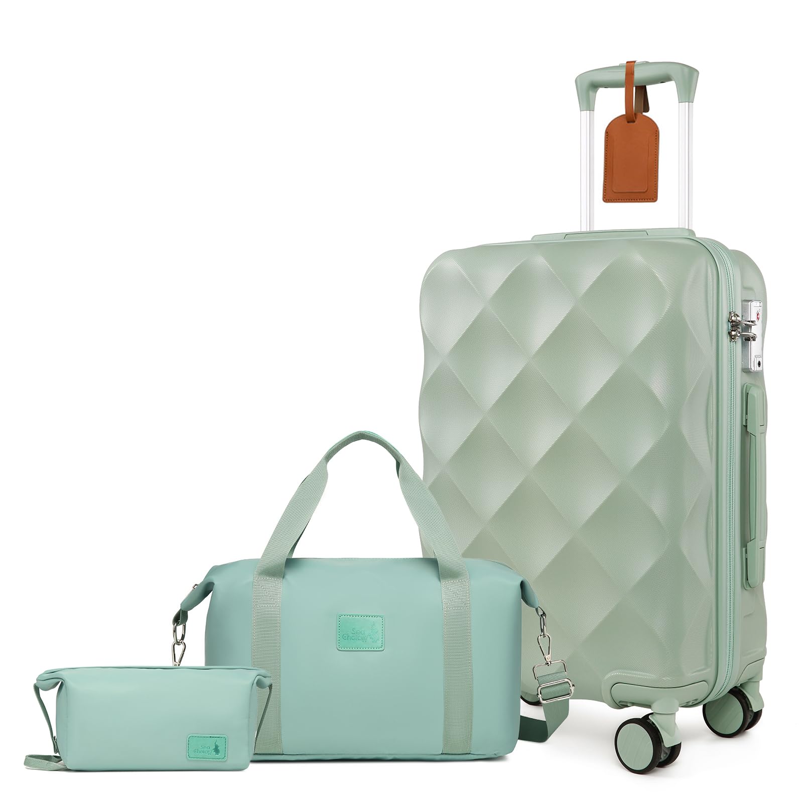 Sea choice Valigia Trolley Piccola ABS Bagaglio a Mano con Borsa da Toilette e Borsa da Viaggio Valigie con Lucchetto TSA Cerniera YKK Ruote a 360°