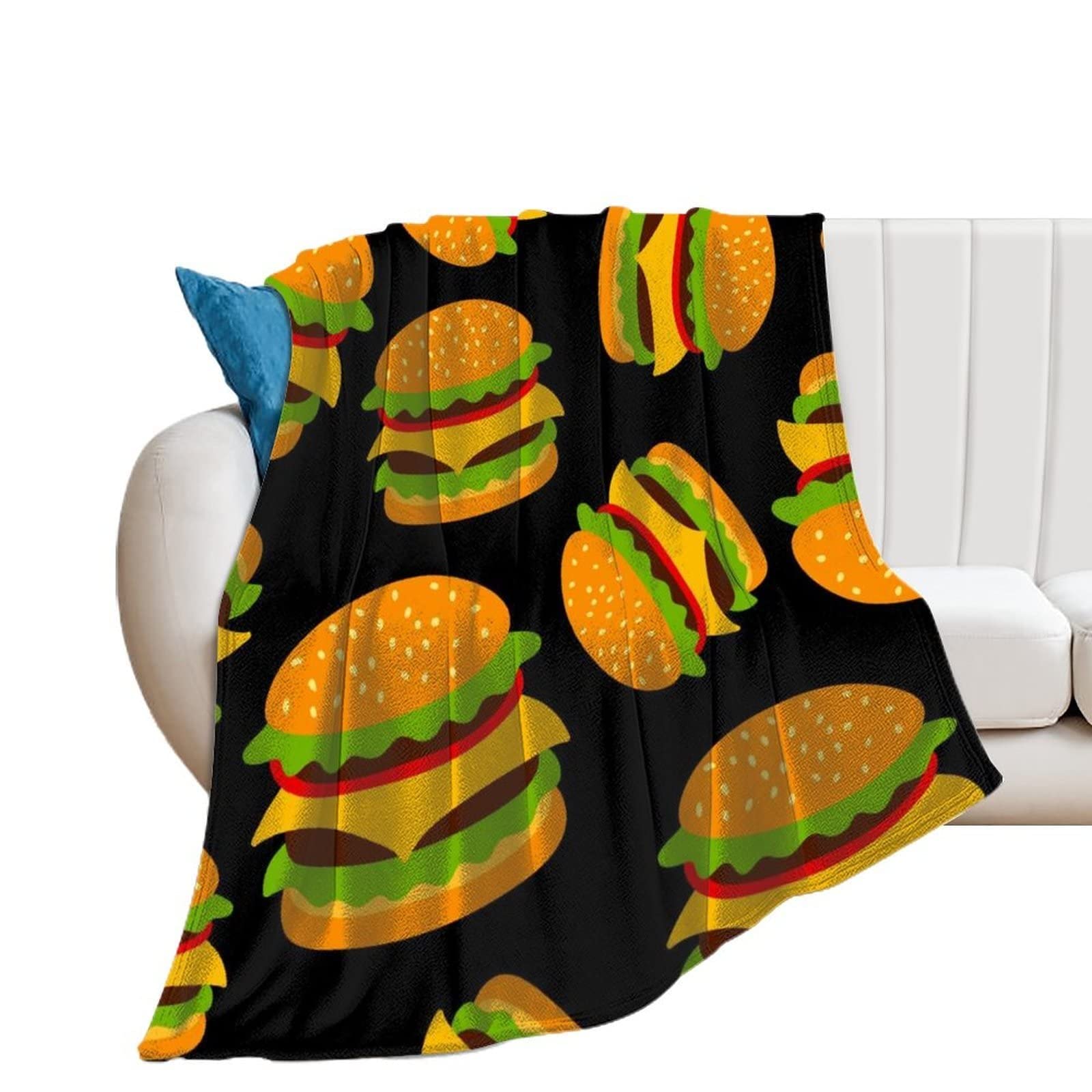 Cartoon Fleece gooien deken ijs Hamburger Sherpa deken voor