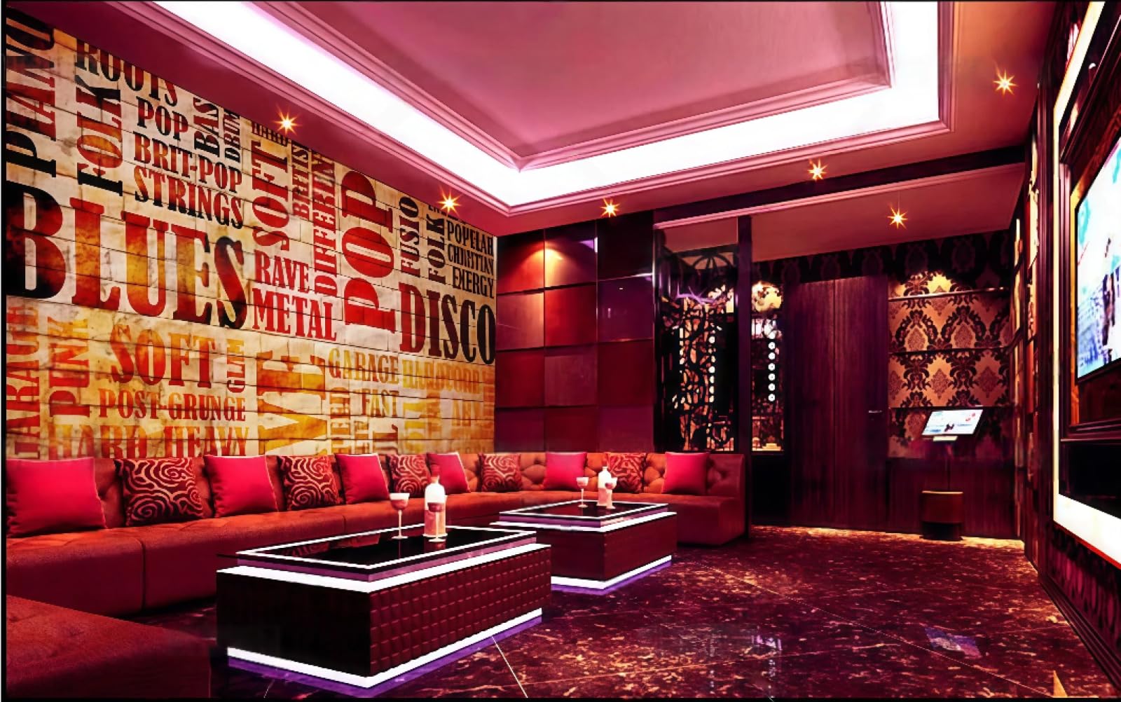 rskjdghshd Wallpaper Retro Brick Wall Graffiti Music English Alphabet Theme Bar Western Restaurant Background Wall Mural Afternoon Tea Coffee Shop Wallpaper,3D,430x300cm