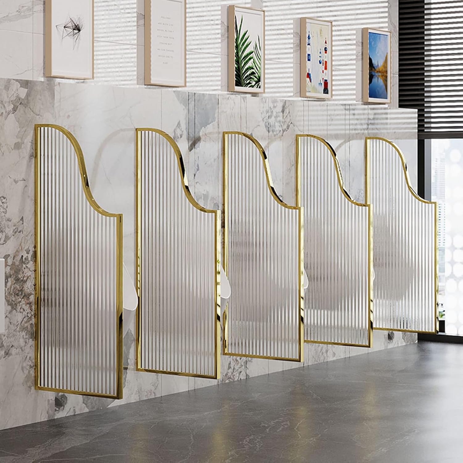 Urinal Separation Screen Bathroom Wall, Urinal Wall Mounted Urinal Privacy Screen for Men, Suitable for Privacy Walls in Hotels/Bars (White 2 Piece)