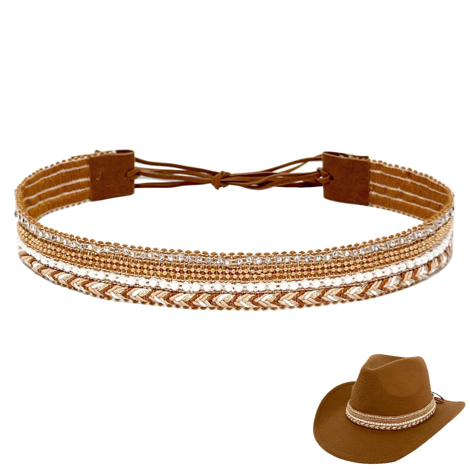 Leather Cowboy Hat Bands for Men Women Cowgirl Hat Accessories