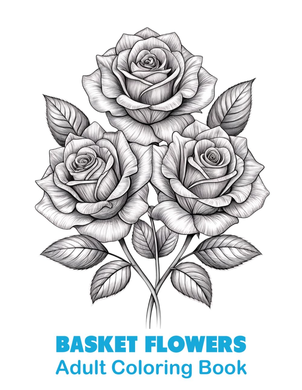 Amazing Basket Flowers Coloring Book For Adult: Beautiful and complex large - printed flower coloring pages for Seniors