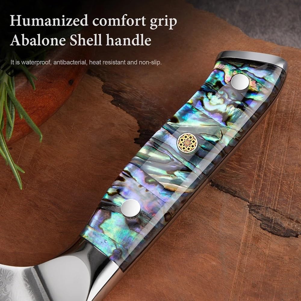 Meat Cleaver Knife, 7 Inch Damascus Sharp Cooking Knife Japanese Nakiri Knife High Carbon Super Steel Chinese Small Kitchen Knife