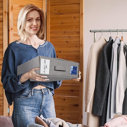 Miniatura 6 de YUOROS Juego de sábanas plegables para organizar sábanas (tamaño Queen o King) de tela para sábanas, fundas de edredón y fundas de almohada,