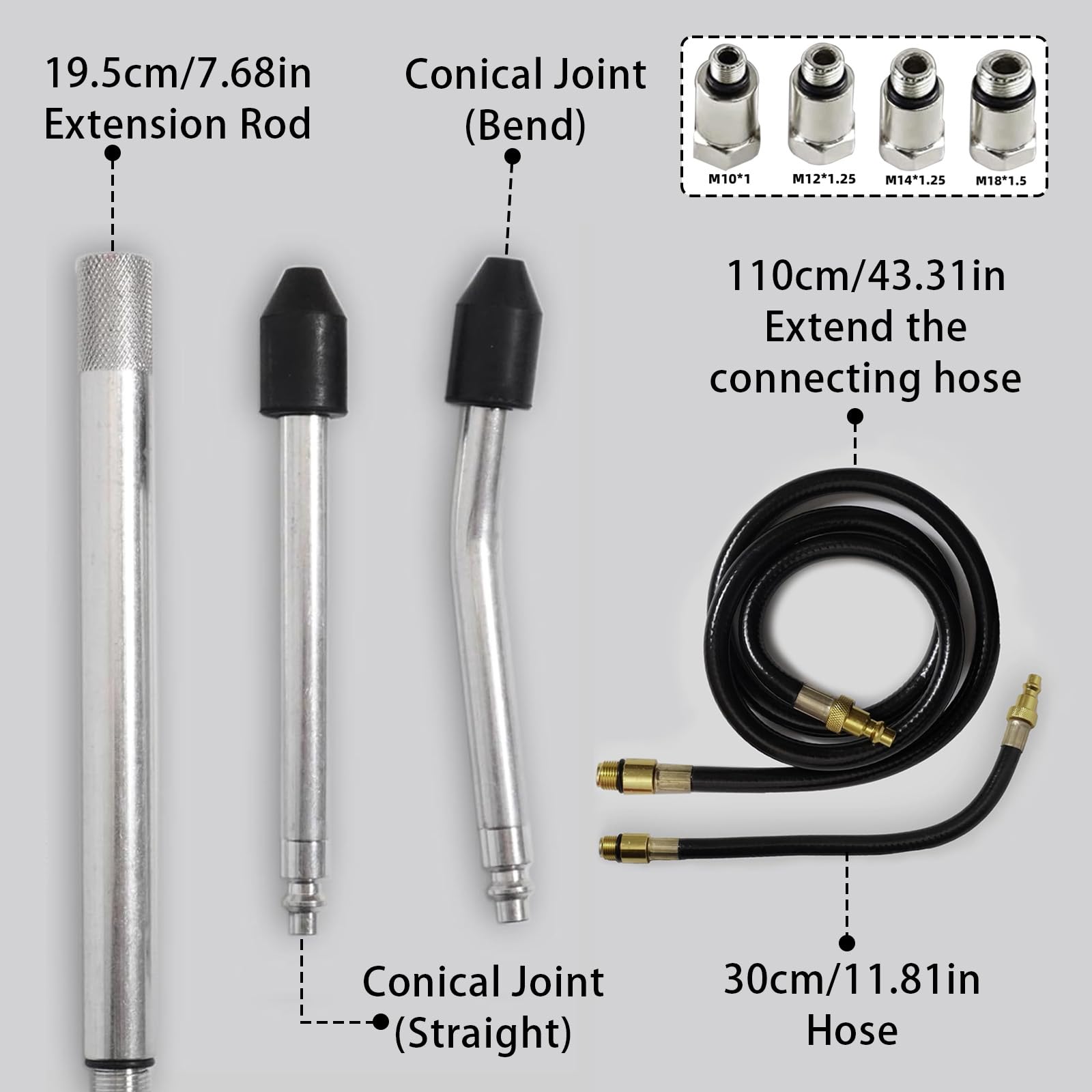 Tester Per Guarnizioni Testate, Tester Per Perdite Cilindri Auto con Doppio Manometro 0-100 PSI e 0-7 Bar e 4 Adattatori Strumenti Diagnostici di Pressione Per Un'ampia Gamma di Tipi di Veicoli