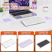 Vista 7 de Richboom Soporte de teclado de computadora para escritorio, 11.8 pulgadas, pequeño elevador de teclado acrílico transparente, 78 teclas, elevador