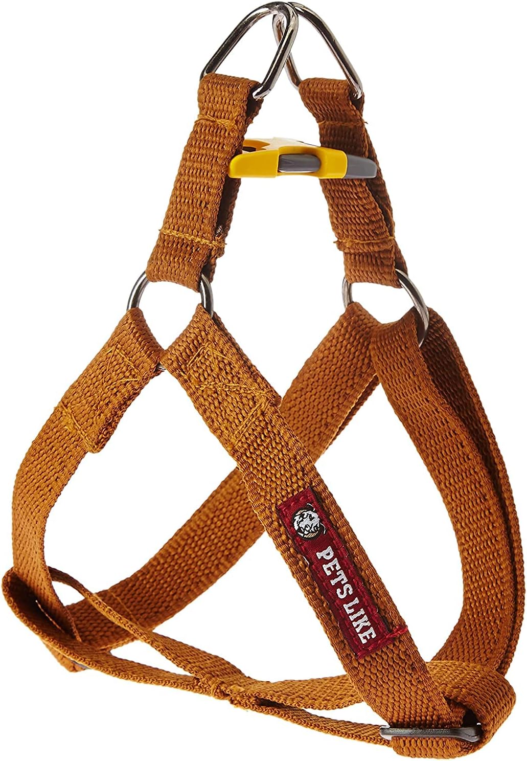 PetsLike Regular V Harness|Adjustable Dog V Harness Comes with Gold color Fit To (39 - 44 cm) Dogs (Gold, Pack of One) for Small / Puppy Dogs.