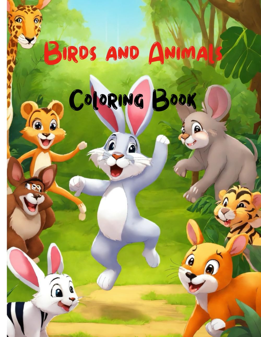 Baby Animals and Birds Coloring Book: Easy Bold Outline Coloring pages for kids ages 4-8 | Simple 40 large print Pages (Easy Coloring Book Collection)