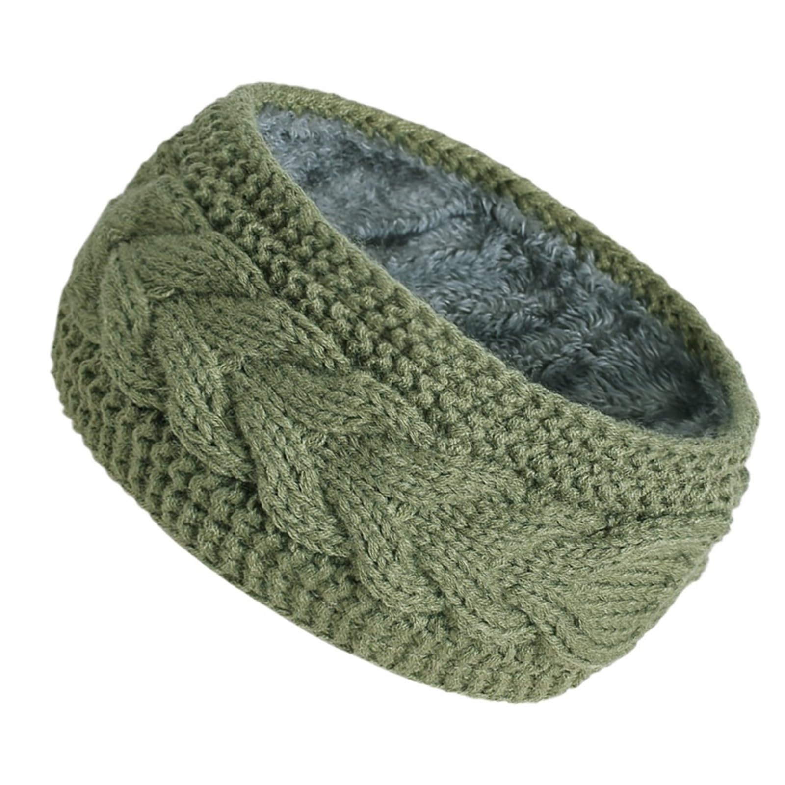 Stirnband 3-teilige gestrickte Innenschicht for den Winter mit winddichtem und warm haltendem Stirnband Winter Stirnband(Dark Green)