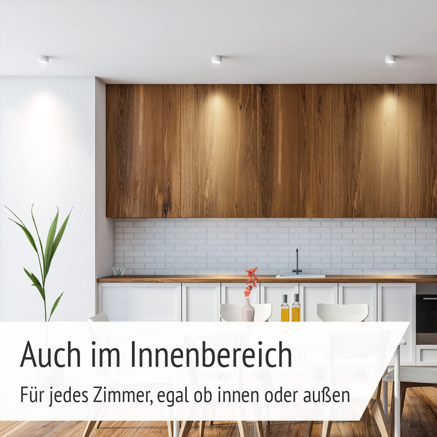linovum SMOL-W Aufbauspot 4er Set weiß rund IP44 flach 65mm für LED-Modul
