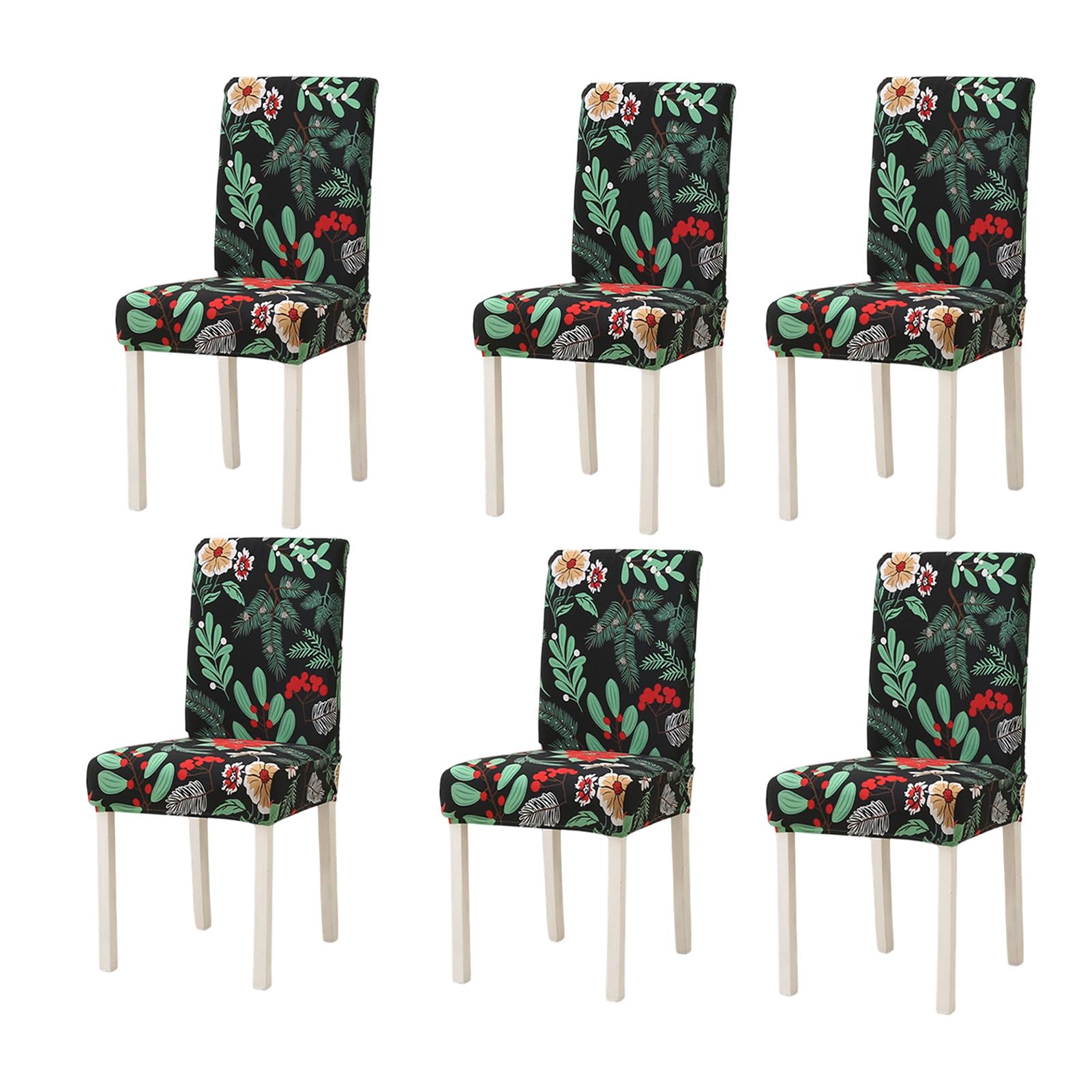 HonorHut Dining Room Chair Covers Set of 6, Stretch Removable Washable Spandex Dining Chair Slipcovers Protectors