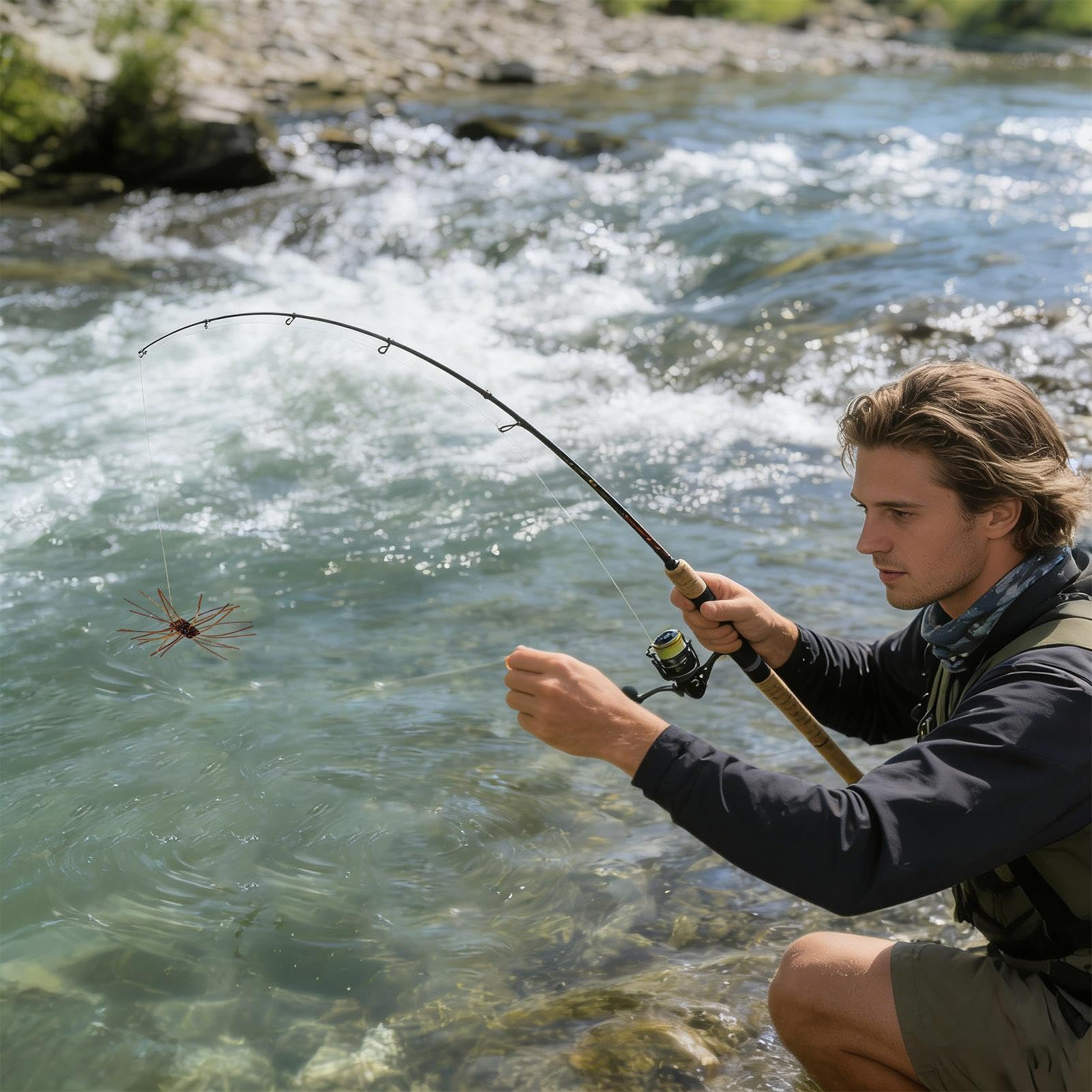 Flauschiger Würfel Angelköder Für Barsch 5 Stück Seeigel Langsam Sinkend | Seeigel-Köder Für Angler und Einsteiger, im Freien, an Flüssen, Bächen, Stauseen und entlang der