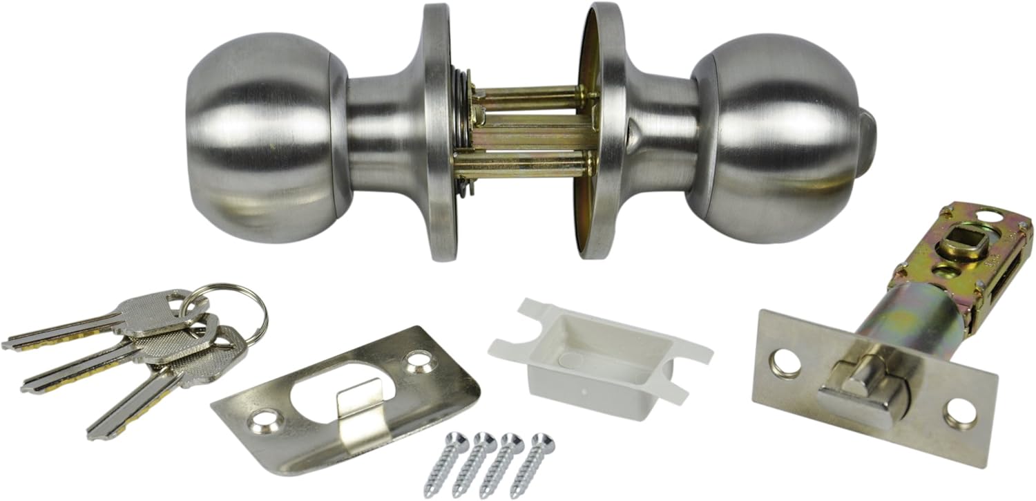 Danco Mobile Home Entrance Door Lock, Brushed Nickel, 61801