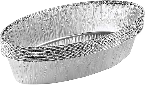 Miniatura 6 de Nicole Fantini etFoil - Moldes de aluminio desechables ovalados de gran tamaño de 2 libras, moldes para hornear, utensilios de cocina perfectos para