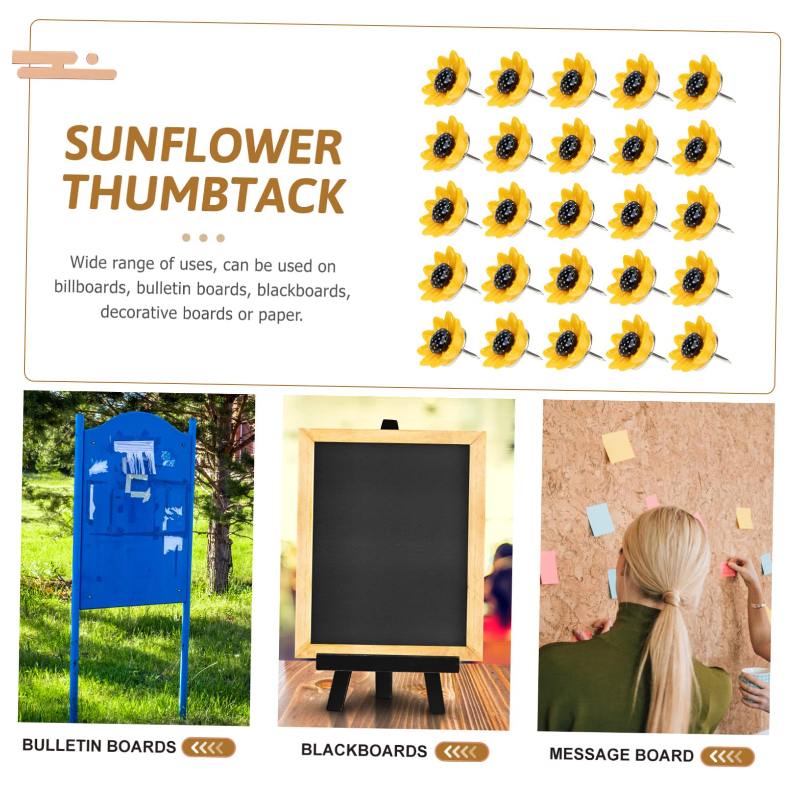 150stücke Sonnenblumen-pinnadeln Kreative Daumennägel Für Korktafeln Bunte Drucknadeln Dekoration Von Pinnwänden Und Fotowänden Für Büro Schule Und Zuhause