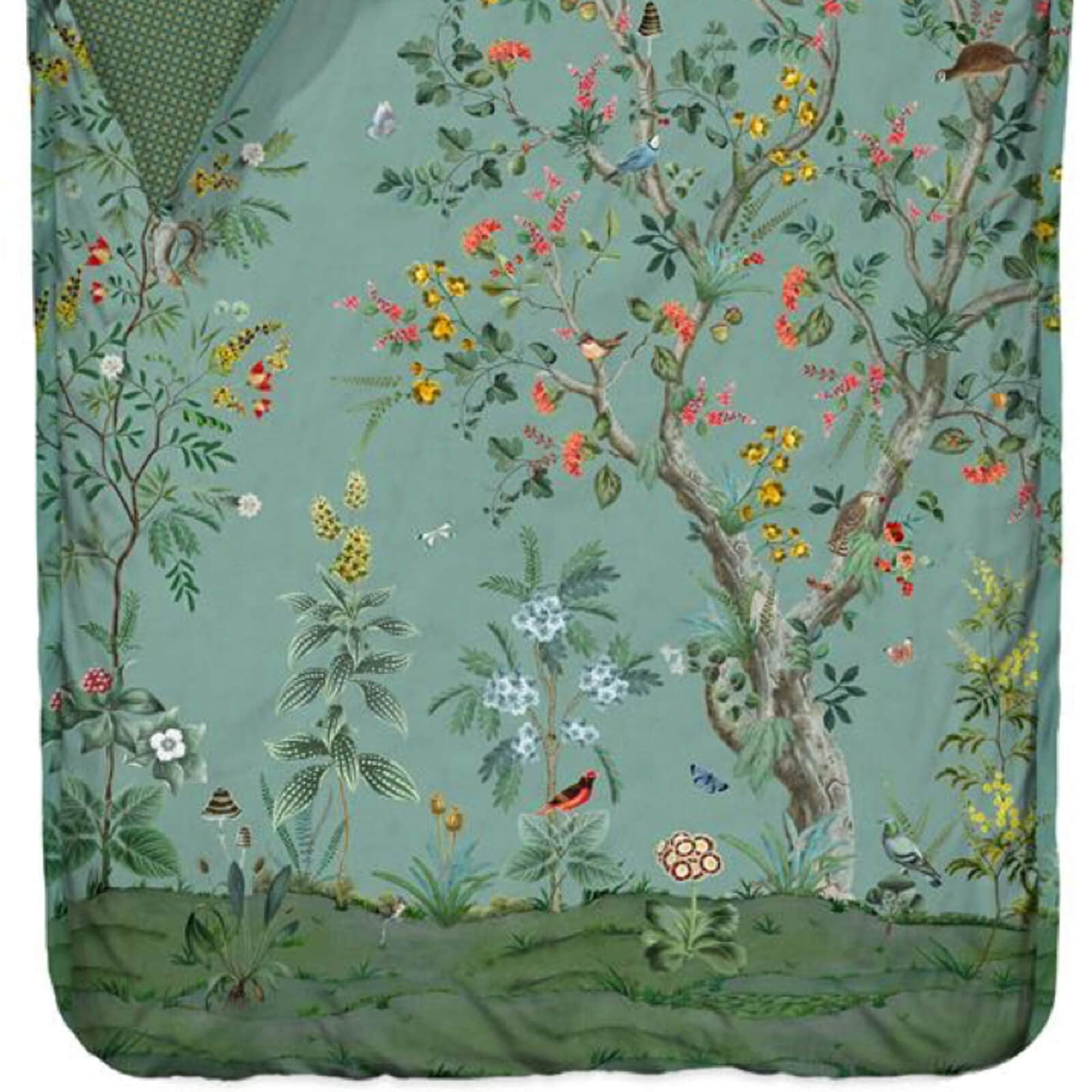 Pip Studio Wild and Tree Perkal Wendebettwäsche Set aus 100% Baumwolle, 200 Fadenzahl, Geblümtes Design mit Wendeoptik, Grün, 135 x 200 cm mit Kissenbezug