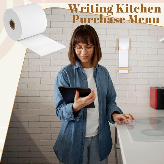 3 Inch White Kraft Note Roll for Wall Mounted Holder Grocery List Memo Board Butcher Paper Holder for Home Decor DIY to-do List 164ft(Only Paper Roll)