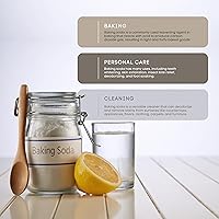 Vista 2 de Kidu Bicarbonato de sodio (5 libras) para limpieza, bicarbonato de sodio a granel sin aluminio, desodorante de arena para gatos de bicarbonato