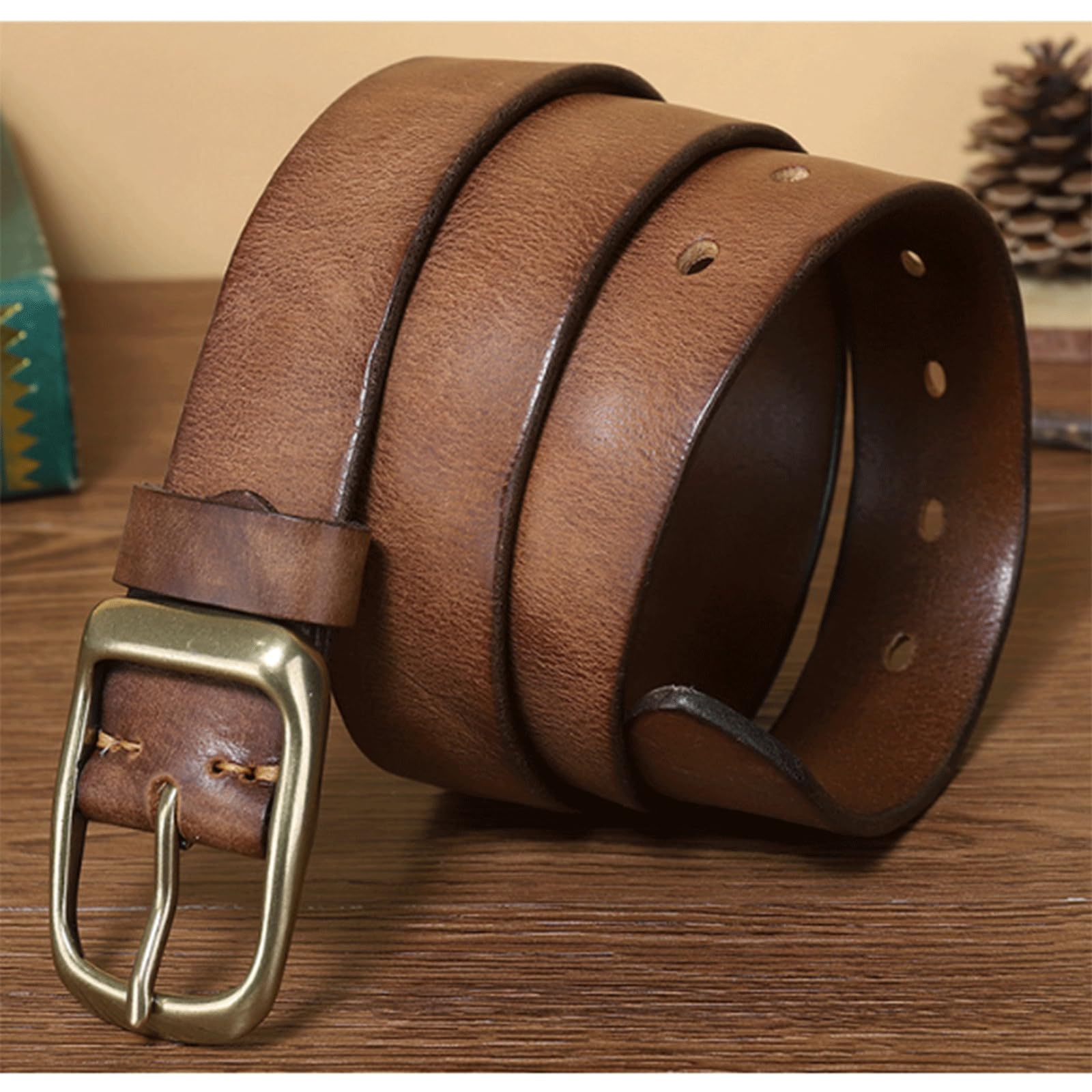 Cinturones Vintage de Cobre cinturón para Hombres sin cinturón de entreplaio Hombres de Piel de Vaca cinturón para Hombres para Hombres Vestidos de Golf Casual cinturón
