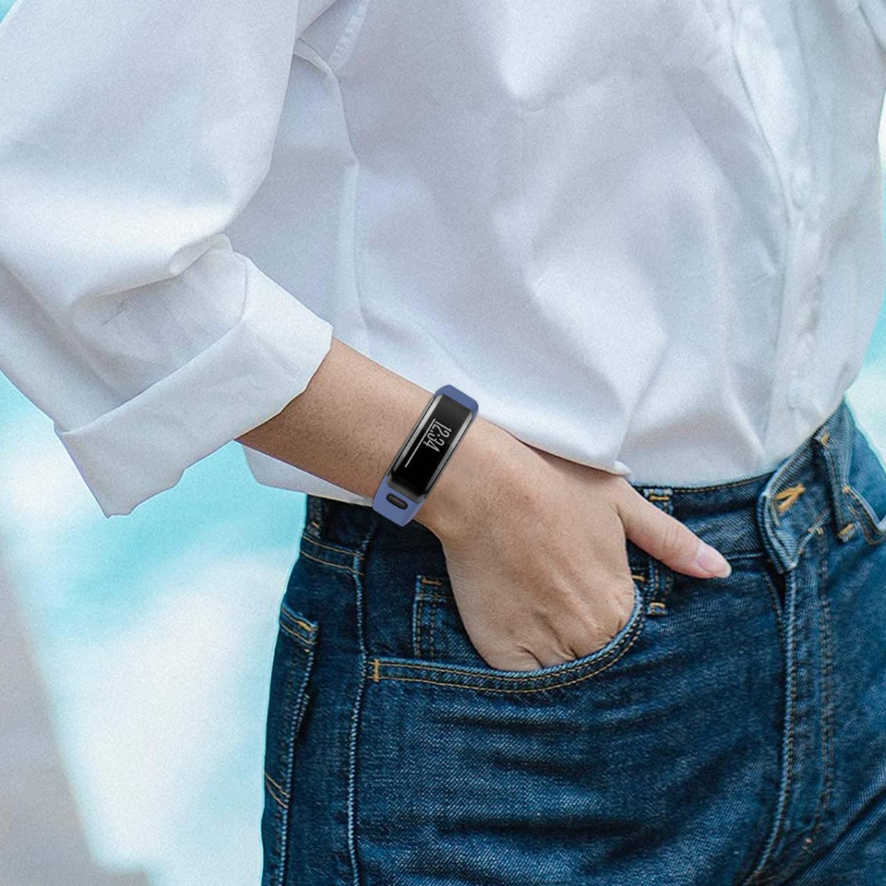 GARVALON Silikon Smartwatch Armband Ersatz Kompatibel mit Fitness Tracker Hr Plus Schnellverschluss Silikonarmband Unisex Weich und Flexibel Hautfreundlich mit Komfort für Sport