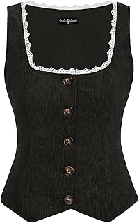 Women Renaissance Corset Vintage Button Down Corduroy Pirate Waistcoat Vest