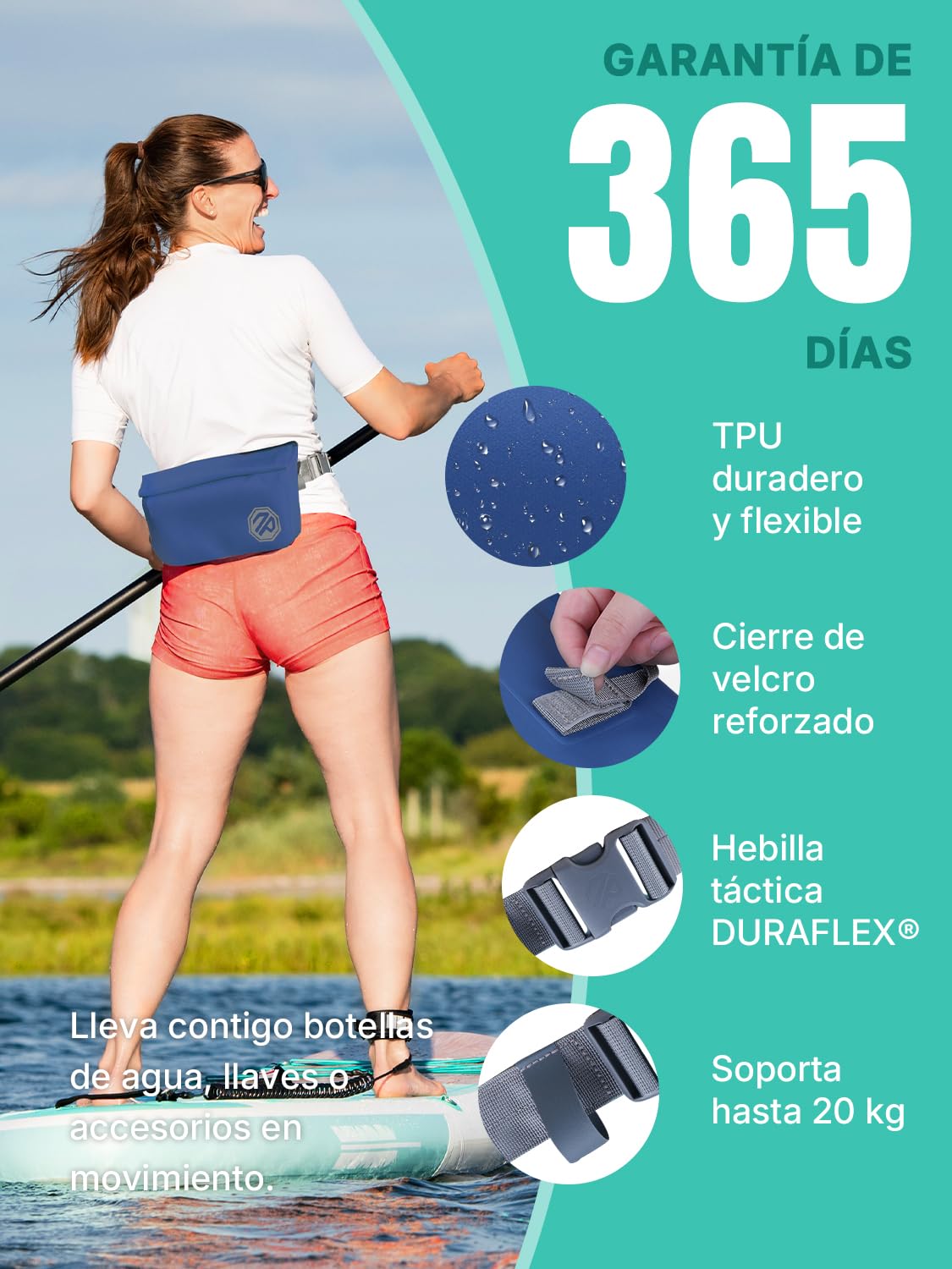 niphean Riñonera Impermeable con Cierre Magnético de Una Mano, Bolso Riñonera Mujer, Bolsa Estanca Impermeable Multiusos y Mochila Estanca para Paddle Board, Kayak, Playa, Hombres y Mujeres