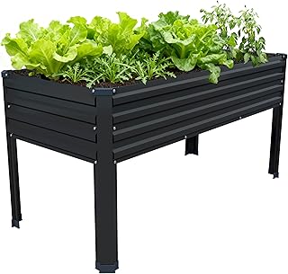 48×24×30in Galvanized Raised Garden Bed,Metal Elevated Planter Box with ...