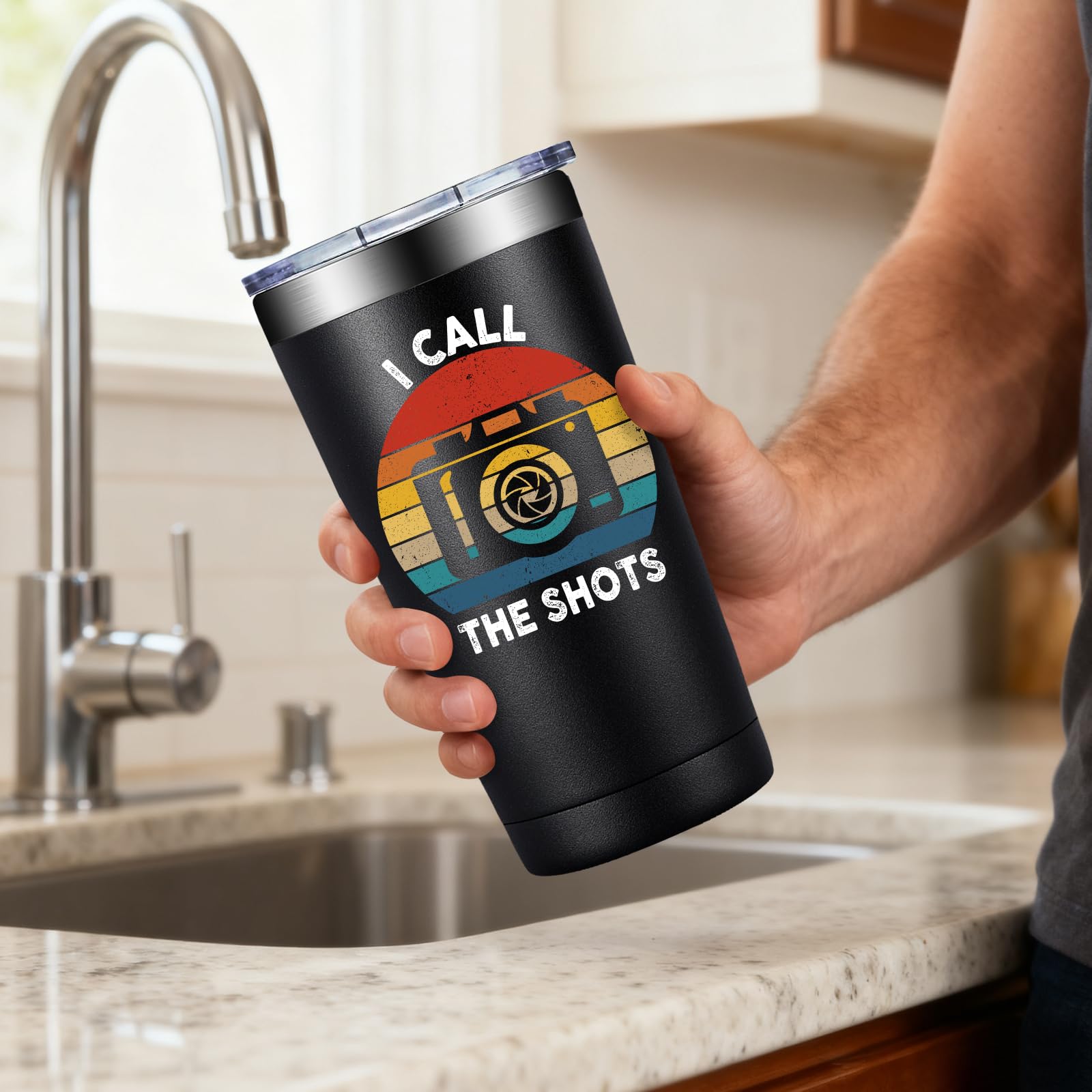 SpenMeta Photographer Gifts for Men Women - Photography Gifts for Photographers - Christmas Birthday Gift for Photography Camera Lovers - 20oz I Call The Shots Tumbler Cup