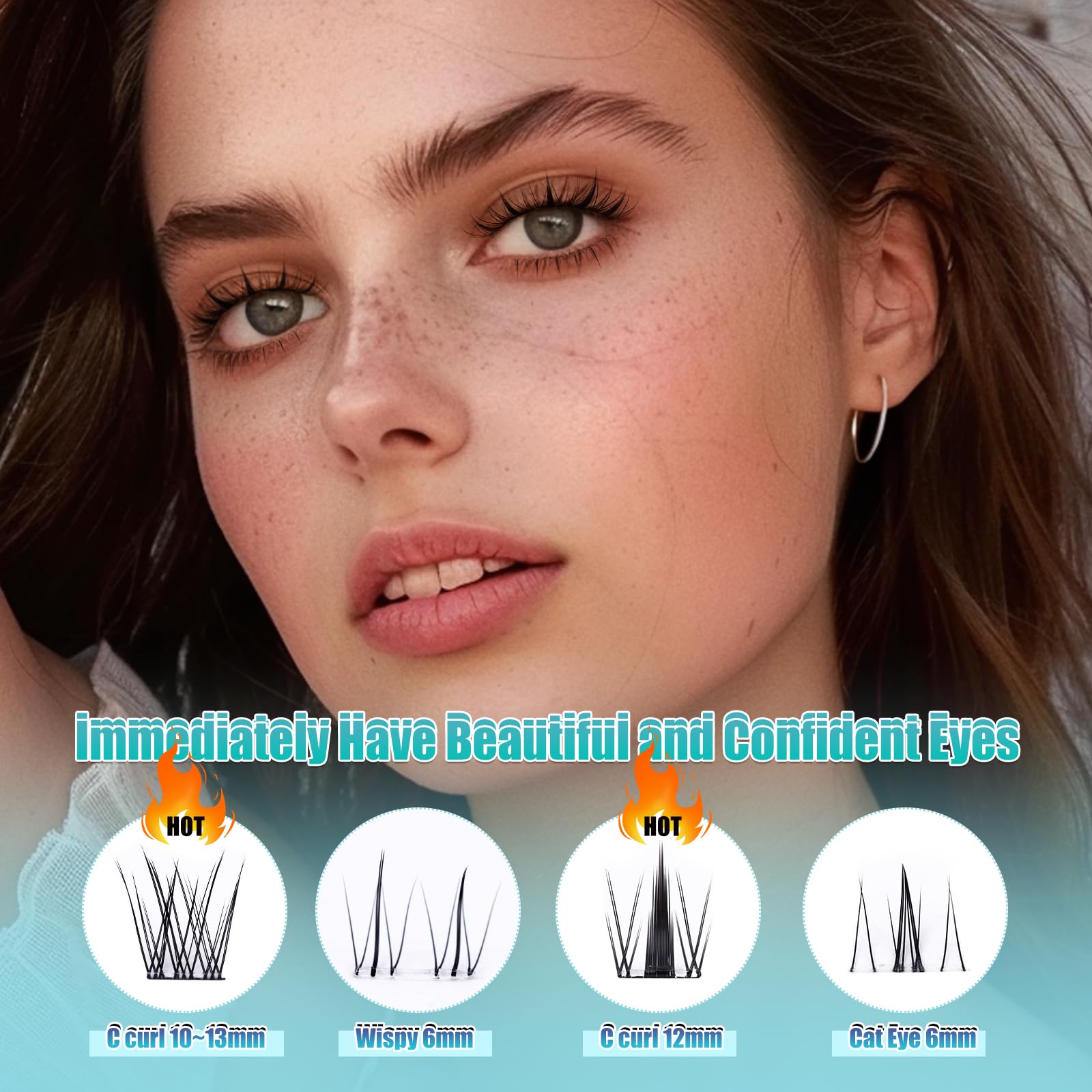 Manga lashes Sztuczne Rzęsy Natural C Curl Cluster Individual Claws Wispy Lash Clusters DIY at Home by Obeyalash