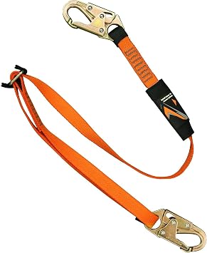 Malta Dynamics 6-Foot Adjustable Fall Protection Lanyard, OSHA/ANSI Compliant