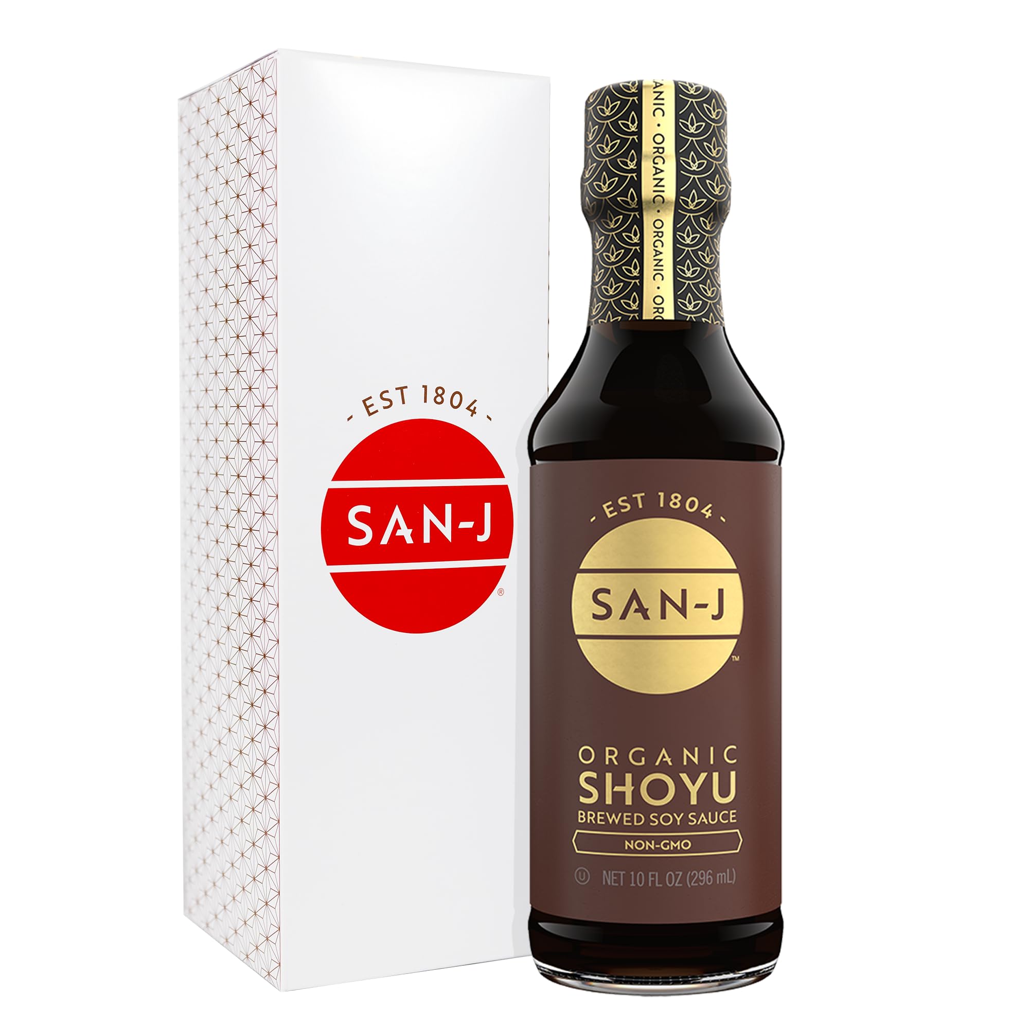 San-J - Organic Shoyu Soy Sauce - Made with Wheat and Soy - Specially Brewed - 10 oz. Bottle