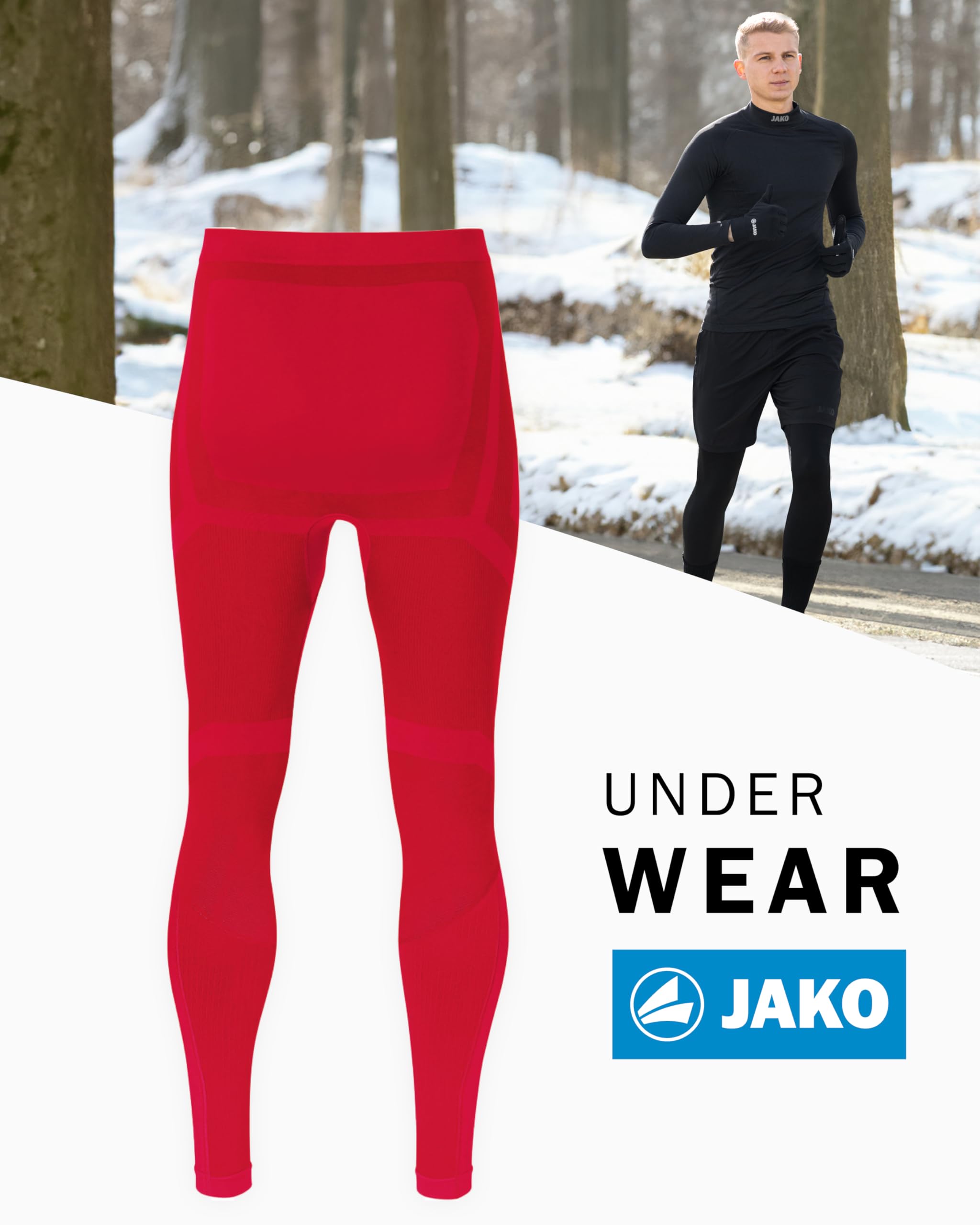 JAKO Kinder Long Tights Comfort 2.0, Sportrot, XXS