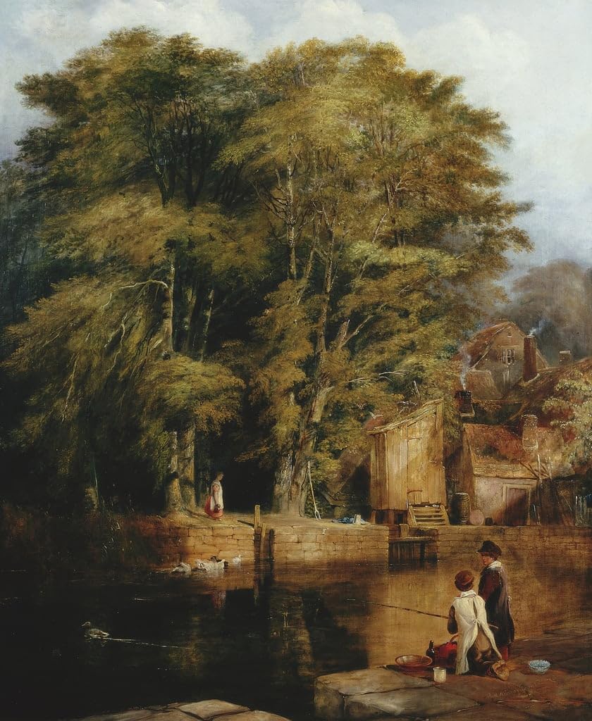 Tableau Young Anglers Barras Bridge impression d'art mural vintage