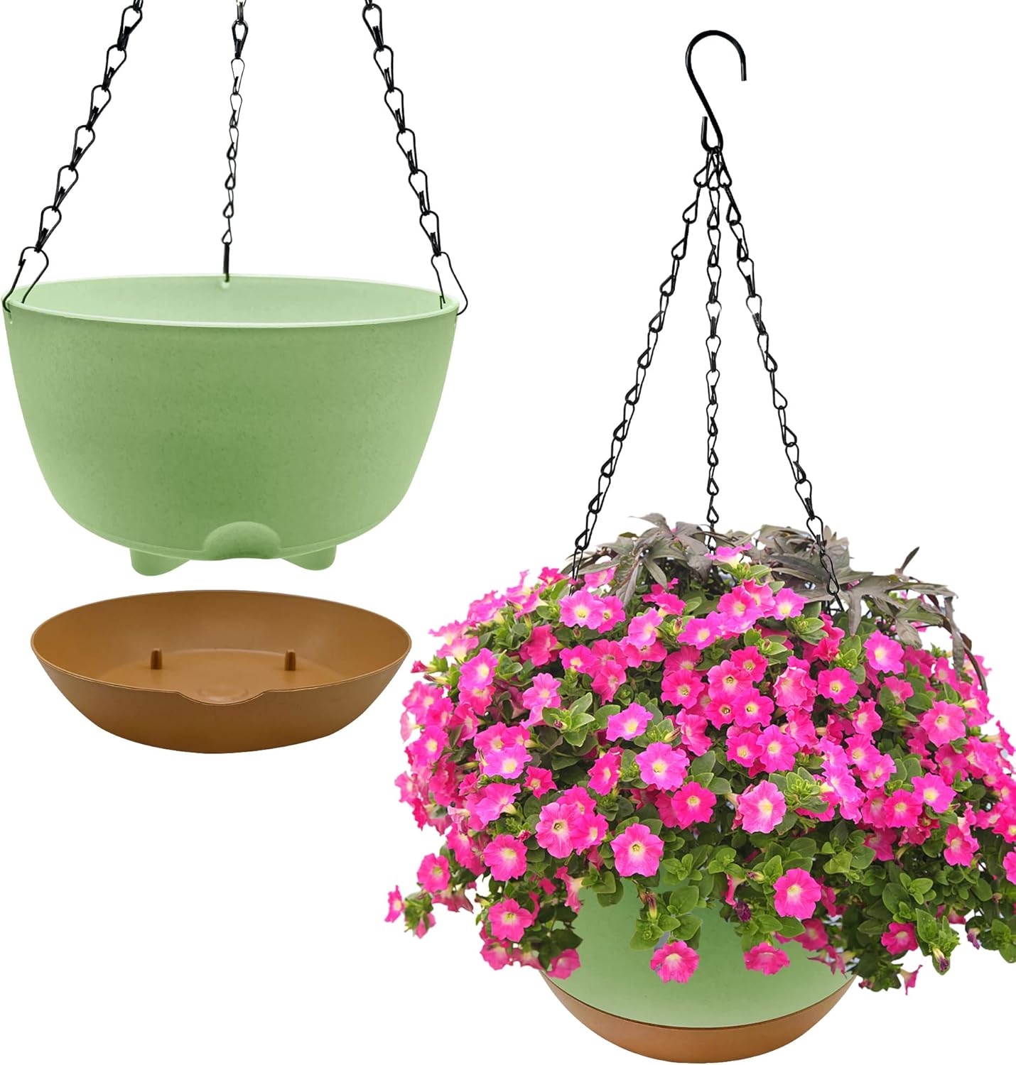 YMXDYM 10 Inch Hanging Planters for Indoor Outdoor Plants,2