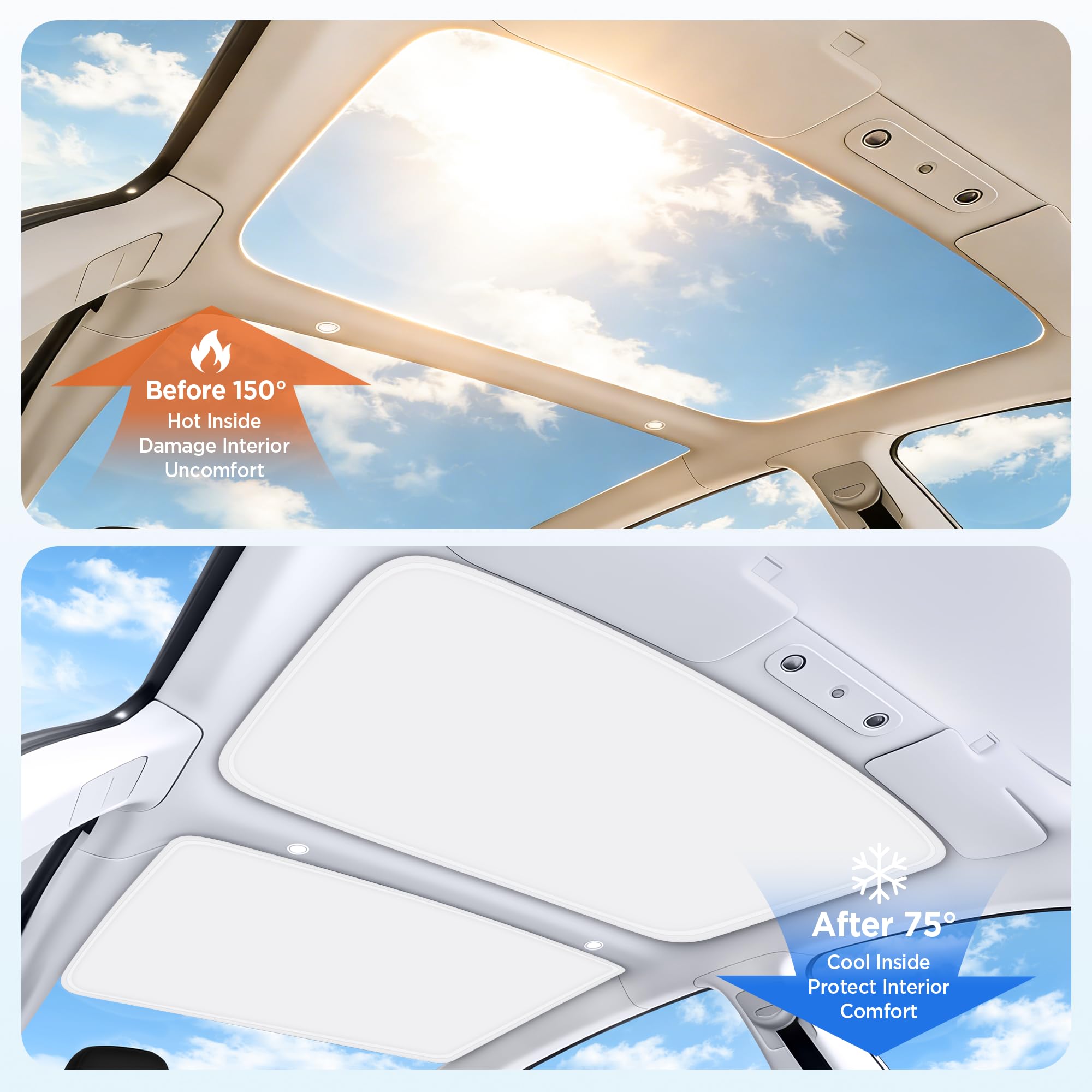 Wigoo Parasole Laterali Per Tesla Model 3 2024-2025 – 6 Pezzi, Crystal Cool, Con Ventose - 3