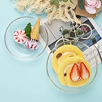 Vista 5 de WHJY 6 platos de vidrio transparente, juego de platos de vidrio de 5 pulgadas, pequeños platos de postre platos de té a granel