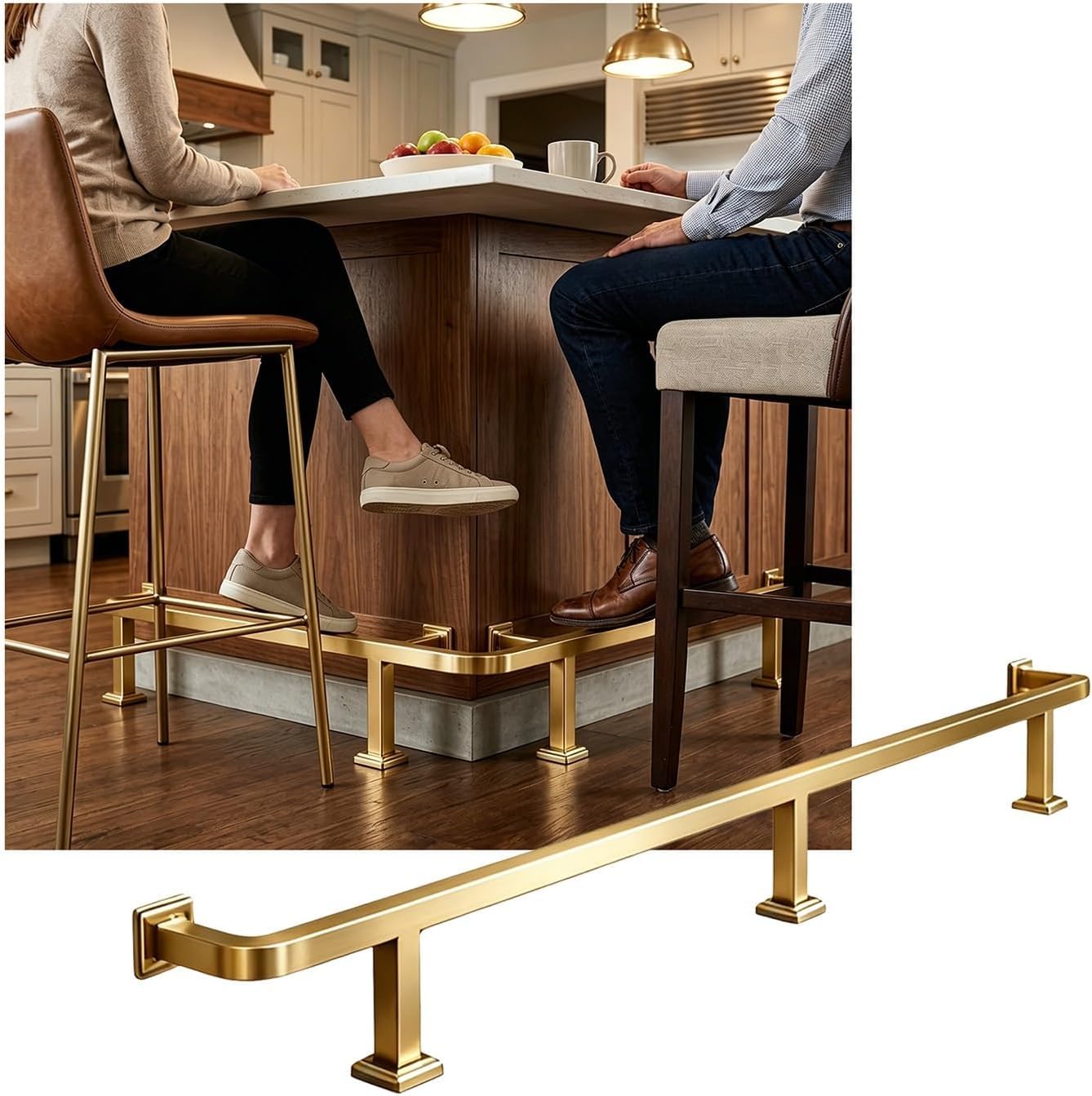 LXXW Bar Foot Rail Bar Foot Rail for Indoor, Kit, Bars Feet Rest for Restaurant Kitchen Library Reception Desk(Schwarz,2.0M/6.56FT)