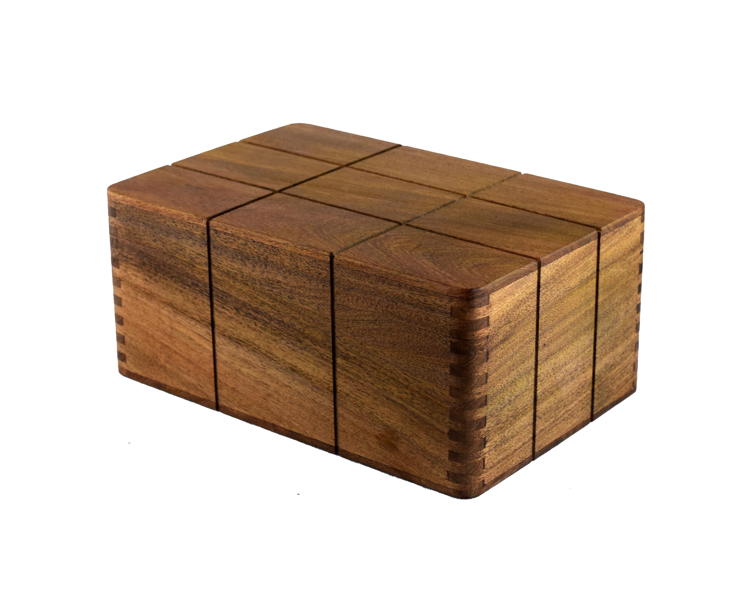 ROOGU Holzkiste aus Akazienholz mit Magnetverschluss – Aufbewahrungsbox mit Filzfutter für Schachfiguren, Uhren, Schmuck & Wertsachen – 23 x 15 x 10 cm
