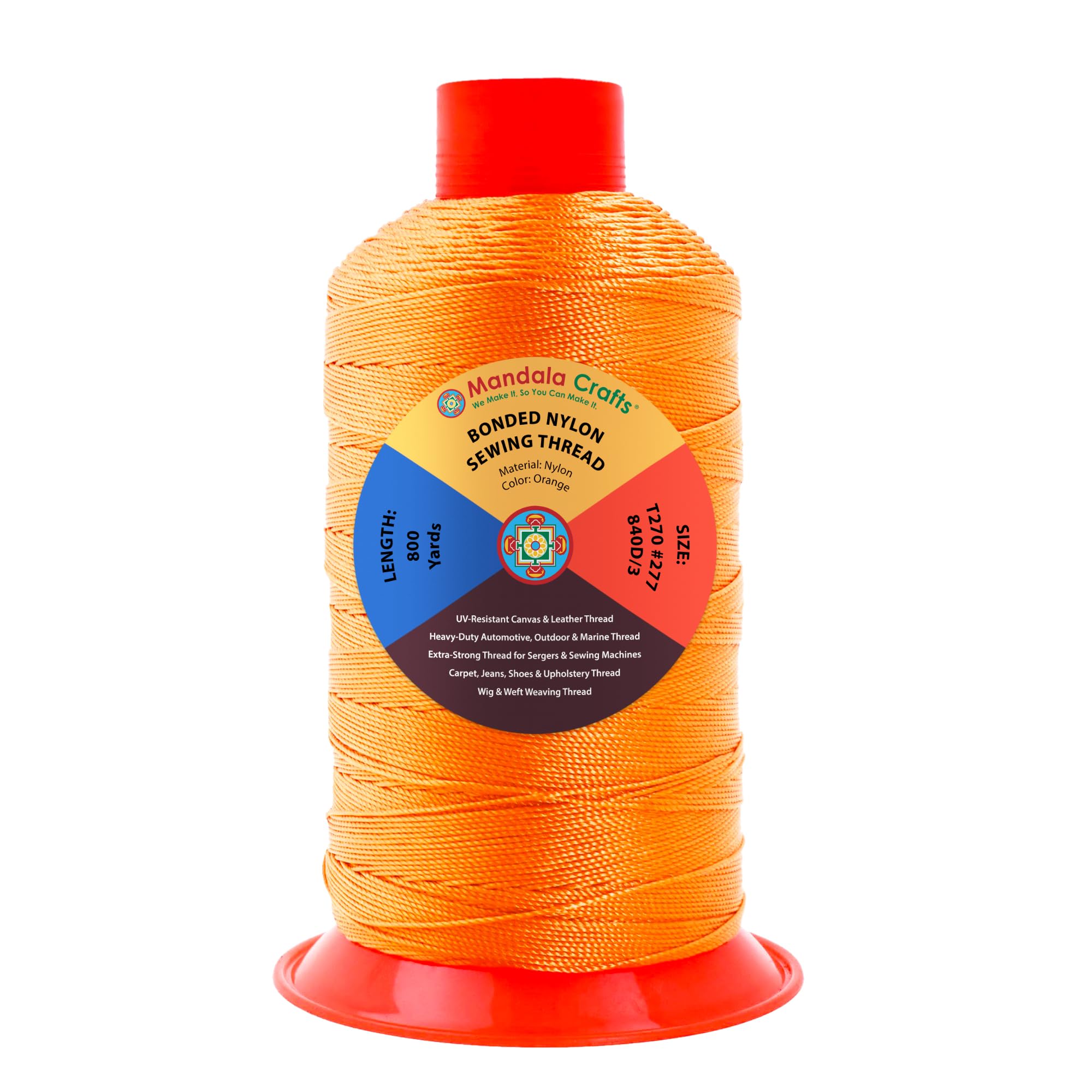 Amazon.com: Mandala Crafts Size 277 840D T270 Bonded Nylon Thread