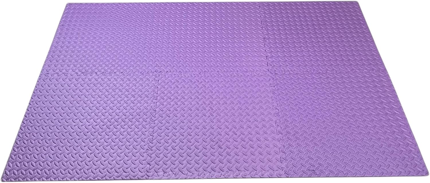 Puzzle Exercise Mat with EVA Foam Interlocking Tiles for Exercise, Gymnastics and Home Gym Protective Flooring- Pack of 6, 24 x 24 x 3/8 Inches