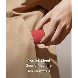 Dreamegg Travel White Noise Machine - Portable for Baby Adults, 16 Nature Sounds, Timer, Sleeping Gift, Red