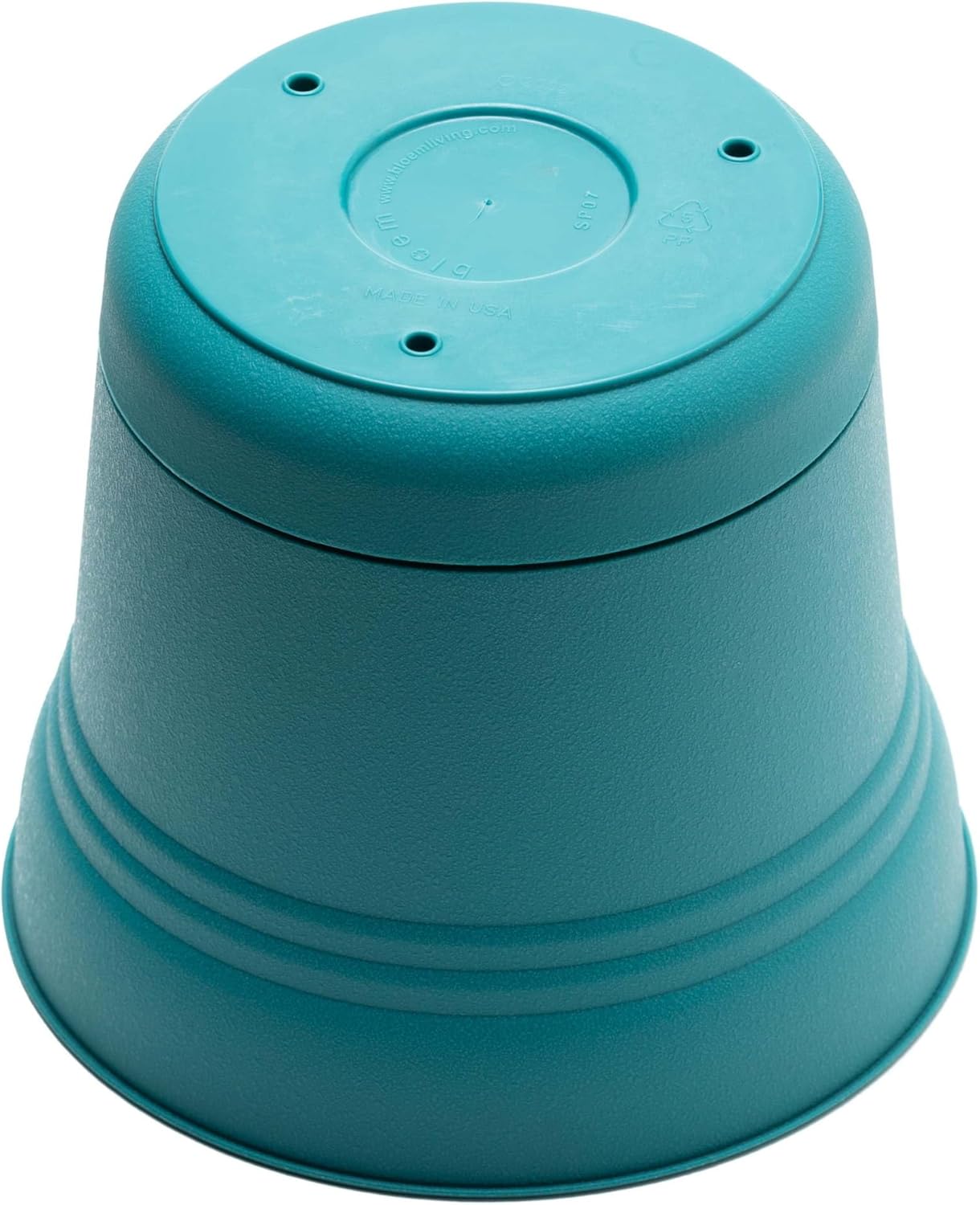 Bloem Saturn Round Planter with Saucer Tray: 12" - Bermuda Teal - Durable Plastic Pot, Matte Finish, Removable Saucer, for Indoor & Outdoor Use, Gardening, 3 Gallon Capacity