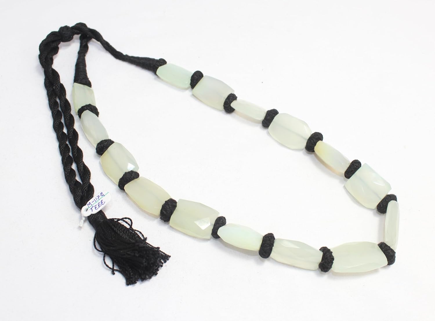 Rajasthan Gems Strand Necklace Chalcedony Beads Beaded Natural Gem Stone Gift Women D701