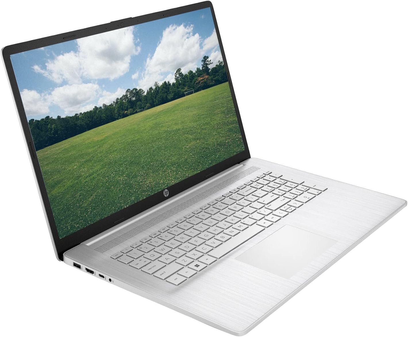 HP Laptop, 17.3" Non-Touch 60Hz Full HD (1920x1080), AMD Ryzen 5 5500U, 32GB RAM, 1TB PCIe SSD, AMD Radeon, HDMI, Webcam, WiFi, Bluetooth, Windows 11 Home, Natural Silver