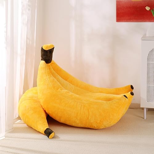 Miniatura 7 de Puf de plátano con otomana, sofá cama de suelo con reposapiés, cómoda tumbona convertible para adolescentes y adultos, sofá de felpa para