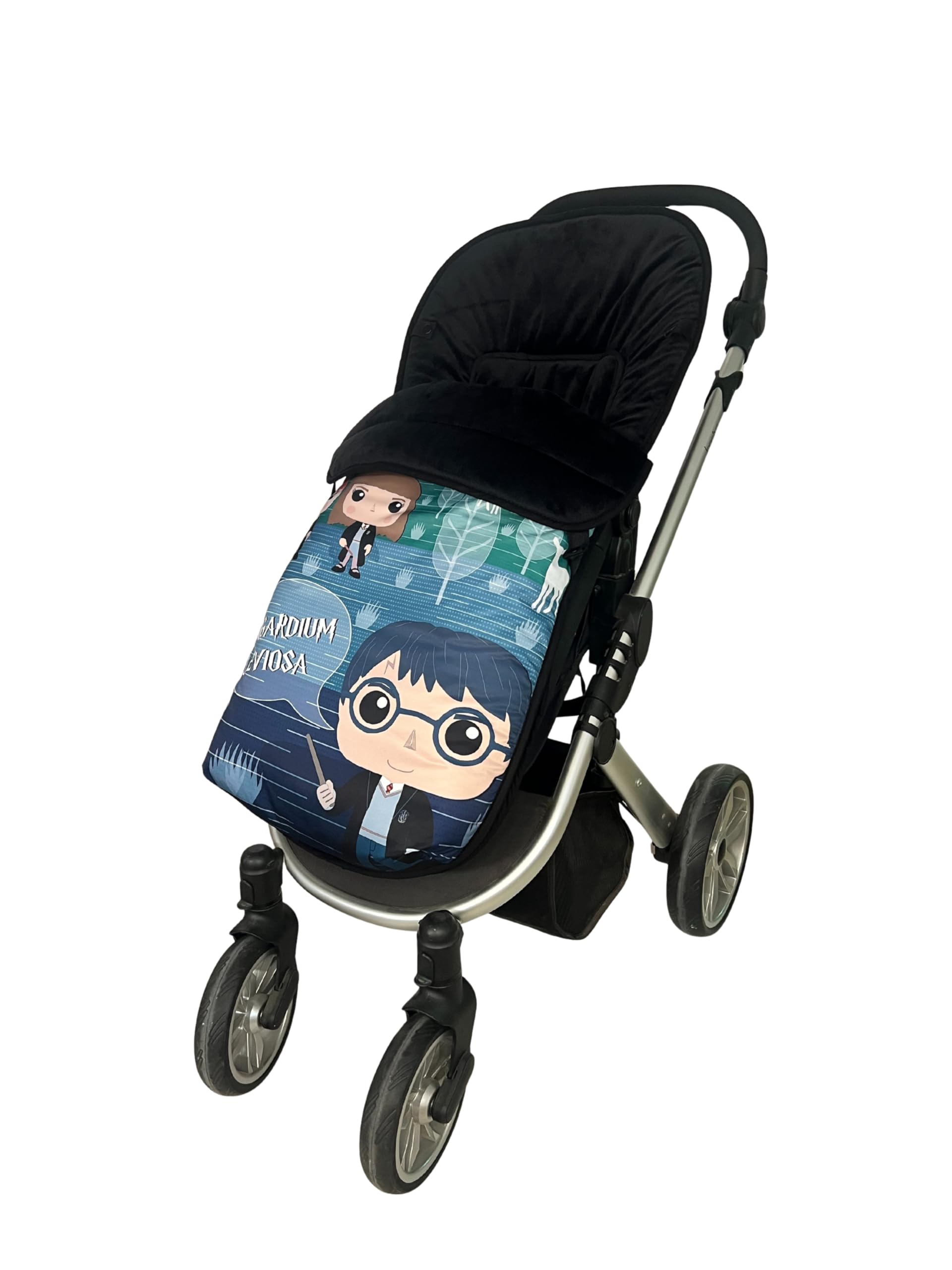Baby Star Saco Silla de Paseo Universal, Saco Bebe Invierno con Polar extrasuave, Saco Carro bebé Impermeable, Desmontable y Transpirable, Doble Apertura (Negro y azul)