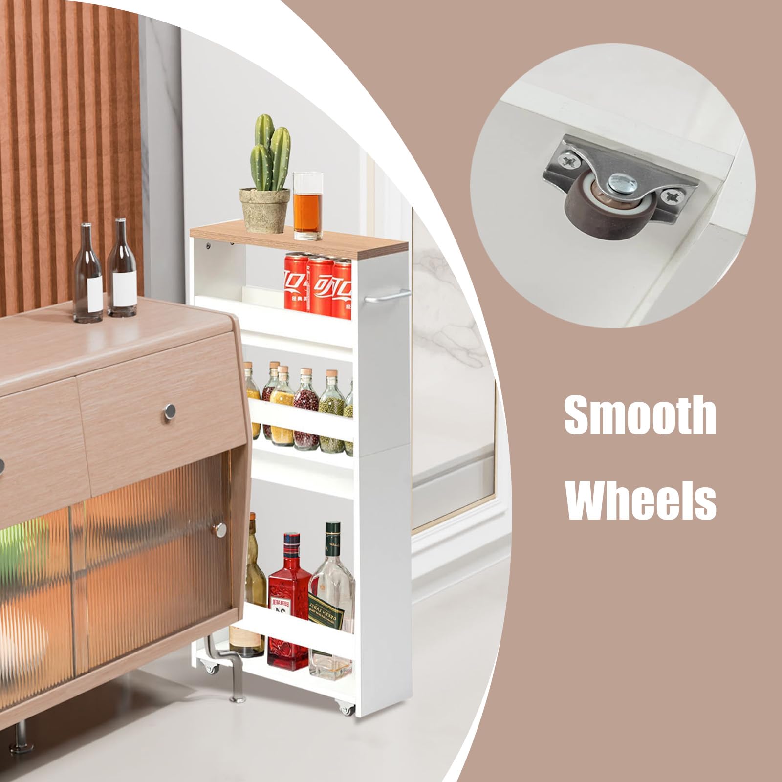 Étagère De Cuisine à Roulettes, Chariot à 3 Niveaux, Support Pour Micro